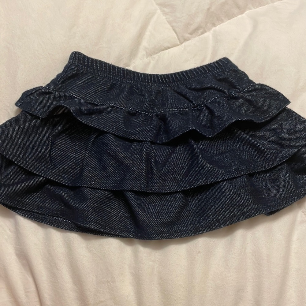 Denim Ruffled Skirt
